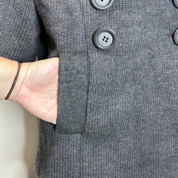 Susana Monaco Wool Double Breasted Cropped Coat Knitted Short Sleeves Small NWOT - Picture 6 of 11